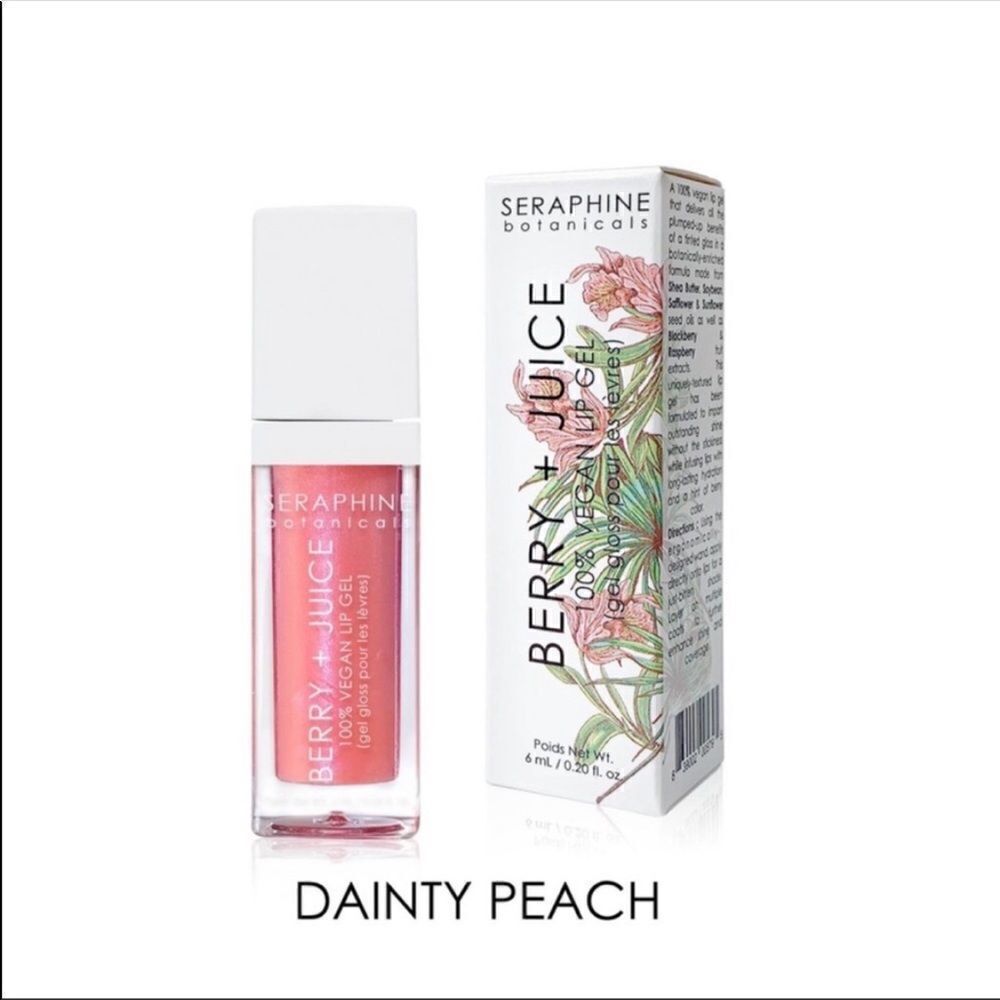 Berry + Juice 100% Vegan Lip Gel Dainty Peach 6ML Seraphine Botanicals